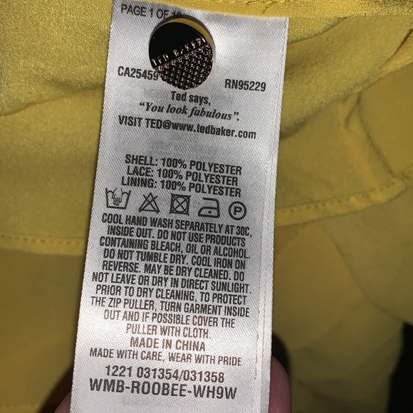 Ted Baker yellow blouse - Picture 3 of 4